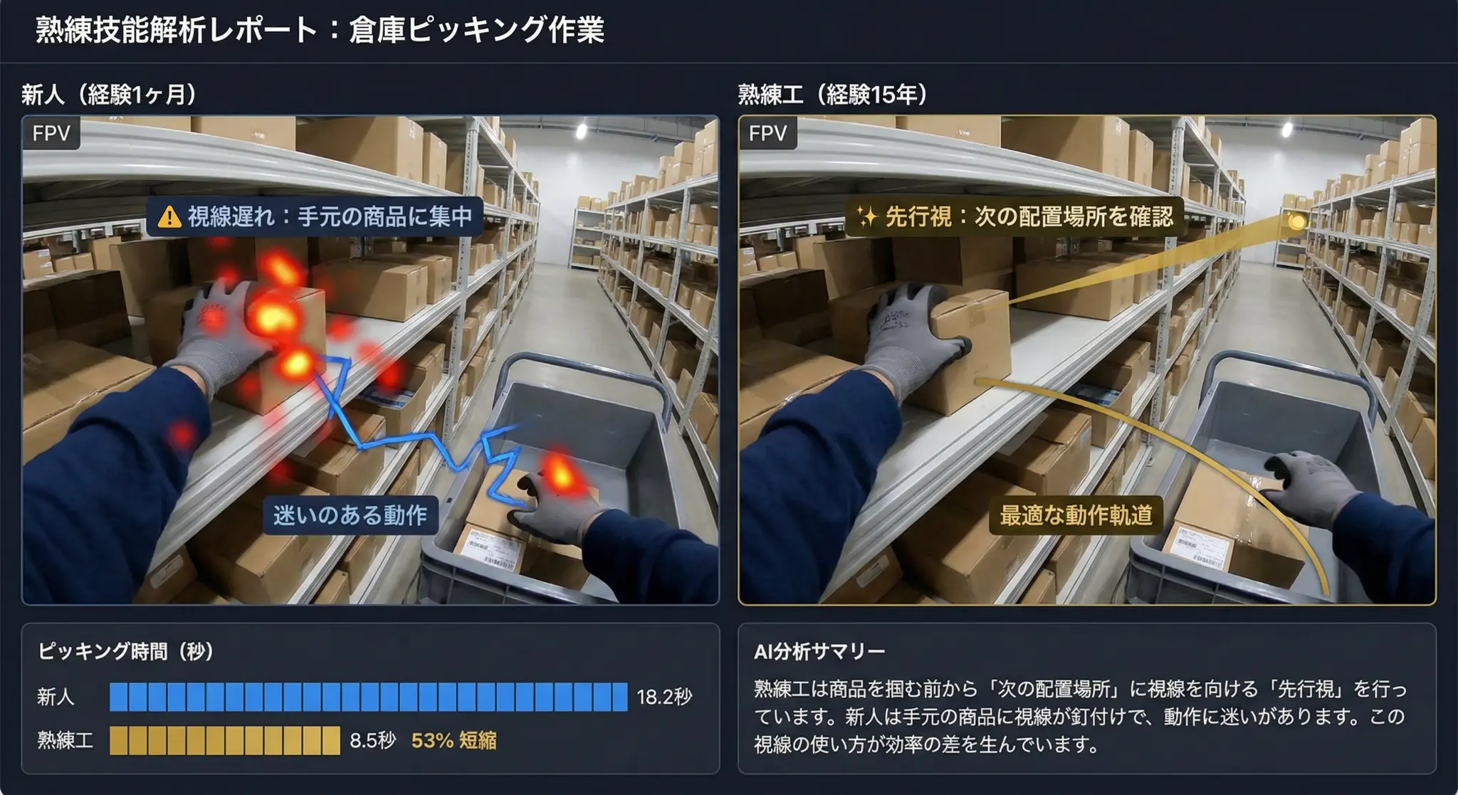 Picking work skill comparison